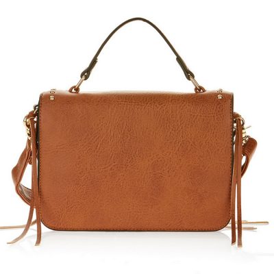 Alternative view of Metallic Sky Studded Crossbody With Fringe