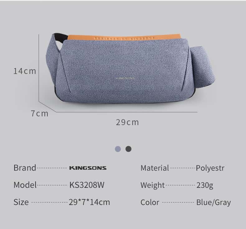 Kingsons NEW Crossbody Men Shoulder Bag Male Sling Chest Cross Body Messenger Handbag For Waist Belt Matching Waterproof