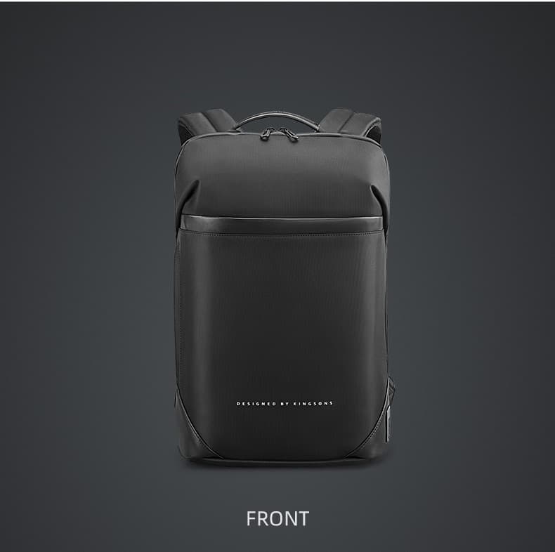 Kingsons Slim Laptop Backpack Men 15.6 inch Office Work Men Backpack Business Bag Unisex Black Ultralight Backpack Thin Mochila