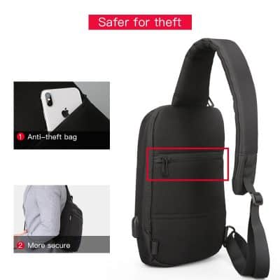 Alternative view of Kingsons Male Chest Bag Crossbody Bag Small Single Shoulder Strap Back pack Casual Travel Bags