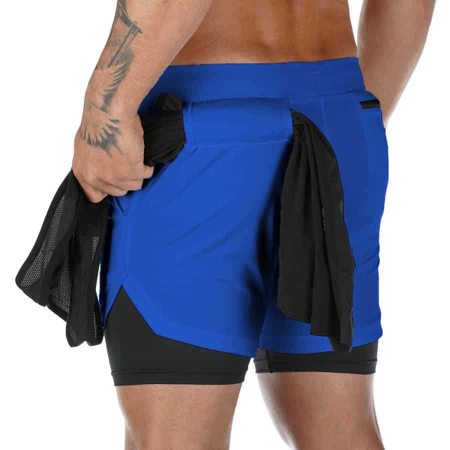 2022 Men 2 In 1 Double-deck Quick Dry Sport Running Shorts