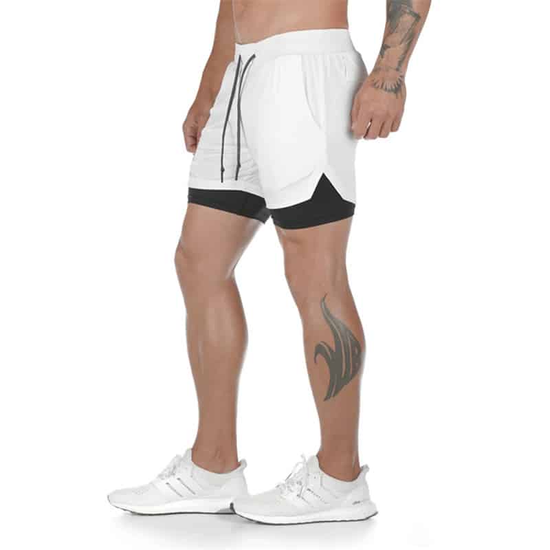 2022 Men 2 In 1 Double-deck Quick Dry Sport Running Shorts