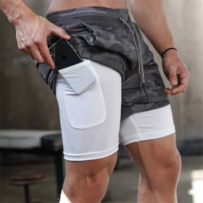 Alternative view of Men 2 In 1 Double-deck Quick Dry Sport Running Shorts