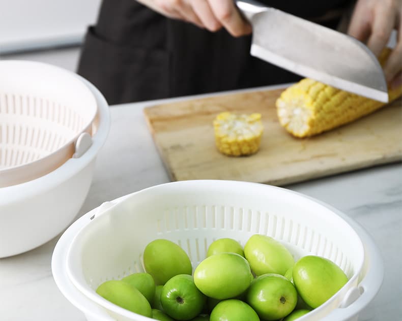 Kitchen Silicone Double Drain Basket