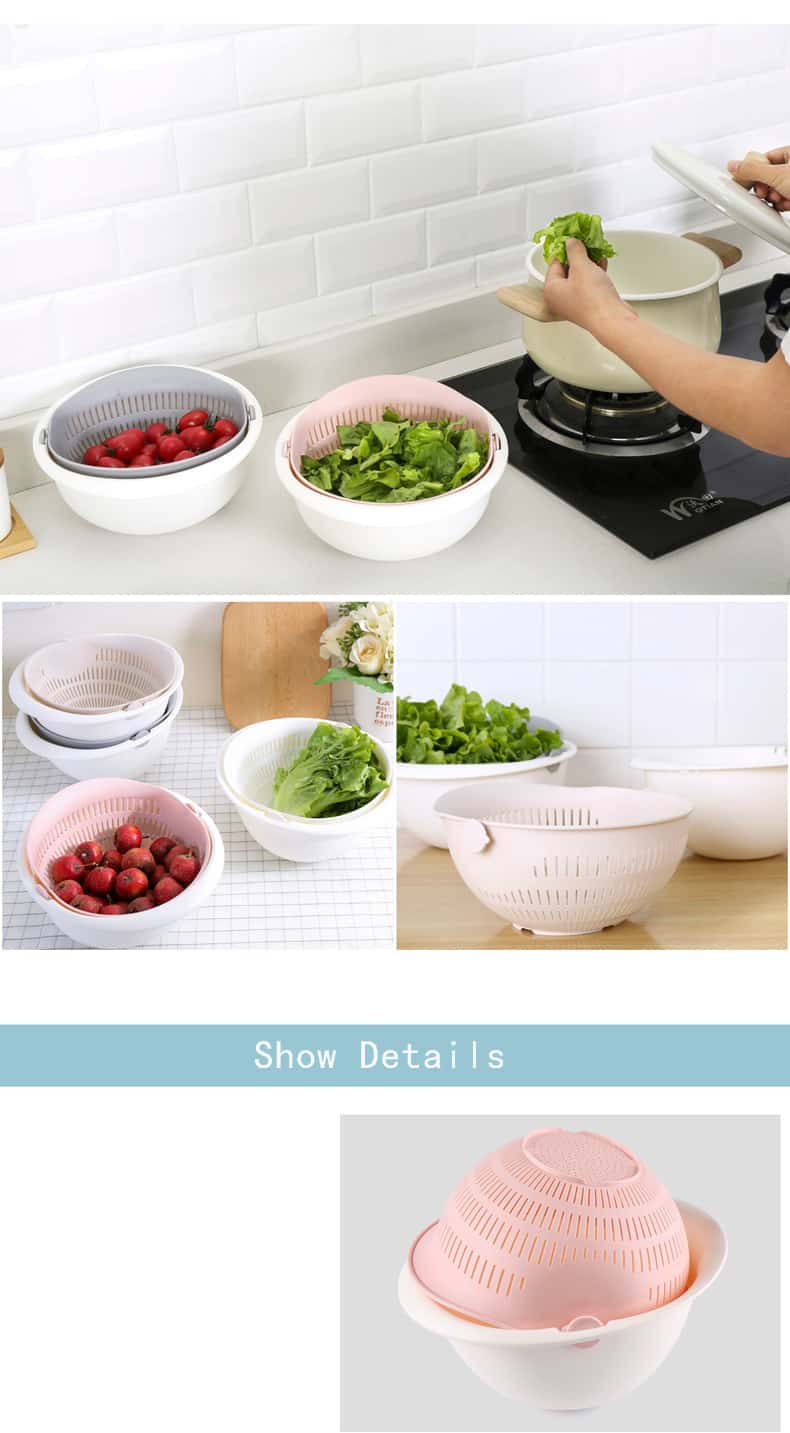 Kitchen Silicone Double Drain Basket