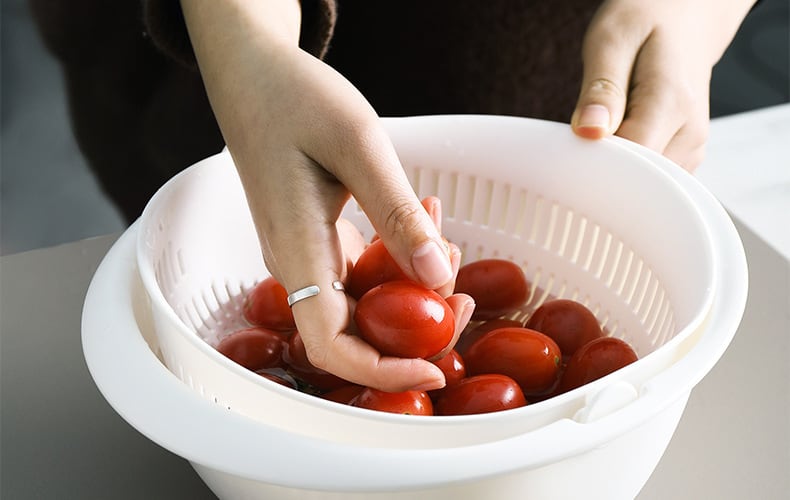 Kitchen Silicone Double Drain Basket