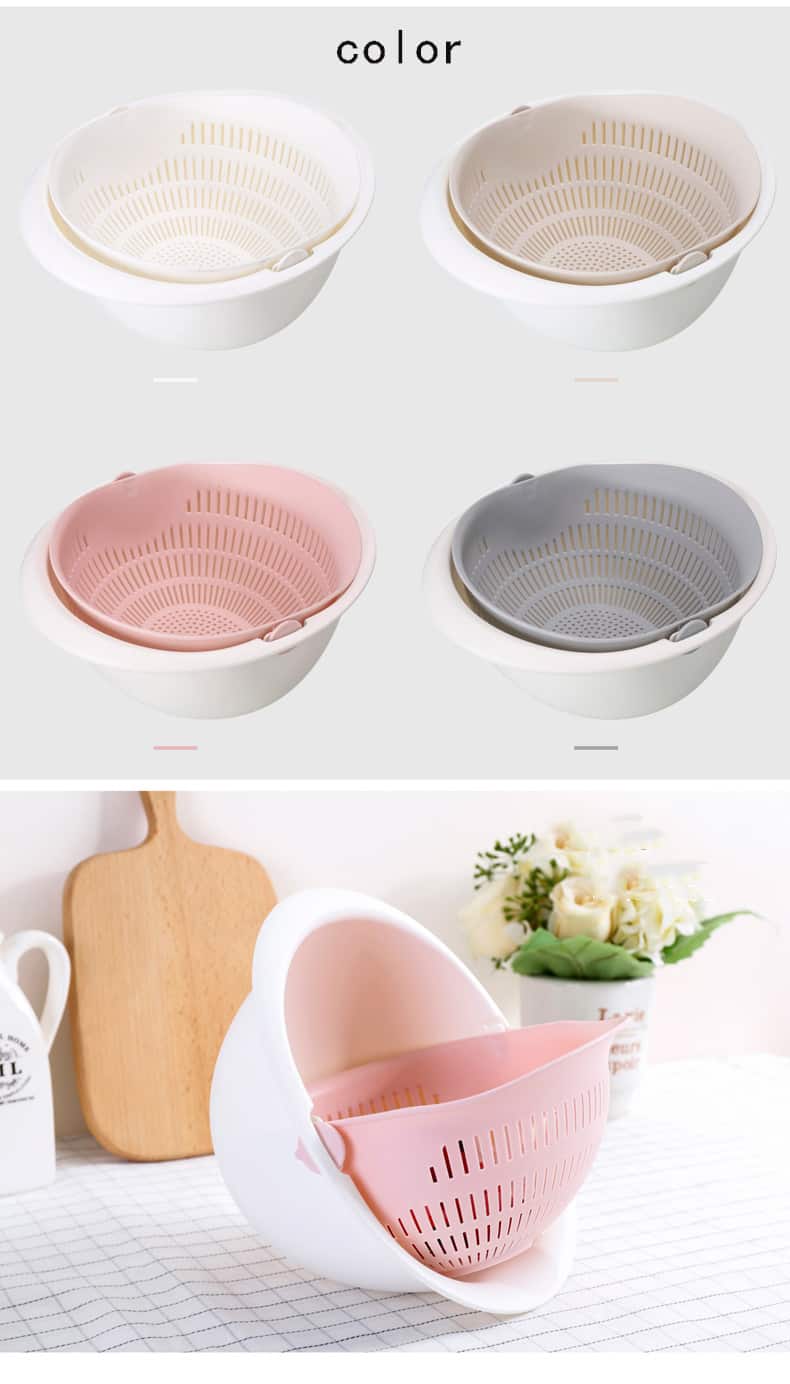 Kitchen Silicone Double Drain Basket