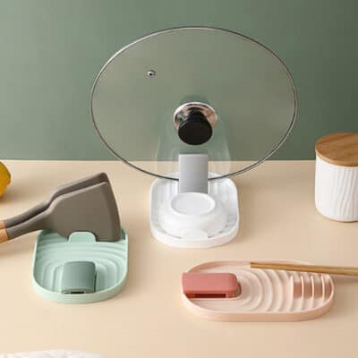 Alternative view of Kitchen Spoon Spatula and Pot Lid Rack StorageNon-slip Mat