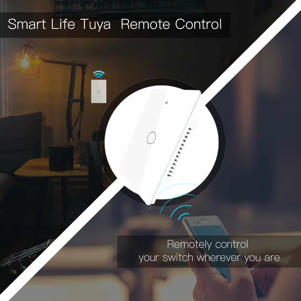 MOES Smart Glass Panel Switch Smart Life/Tuya App Multi-Control Association, Voice Control with Alexa,Google Home,1/2/3/4 Gang