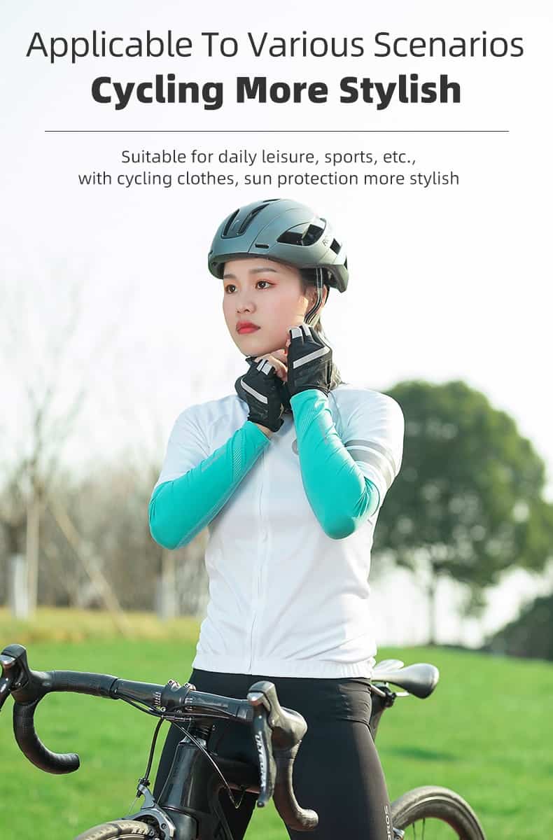 ROCKBROS Arm Sleeve Breathable Quick Dry UV Protection Cycling Sport Sleeve Ice Fabric Sunscreen Sports Wear Fitness Arm Sleeve