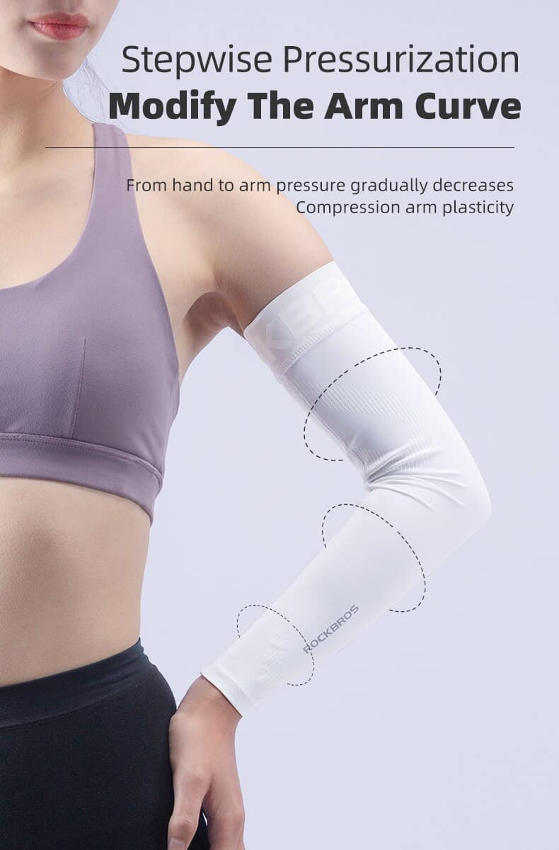 ROCKBROS Arm Sleeve Breathable Quick Dry UV Protection Cycling Sport Sleeve Ice Fabric Sunscreen Sports Wear Fitness Arm Sleeve