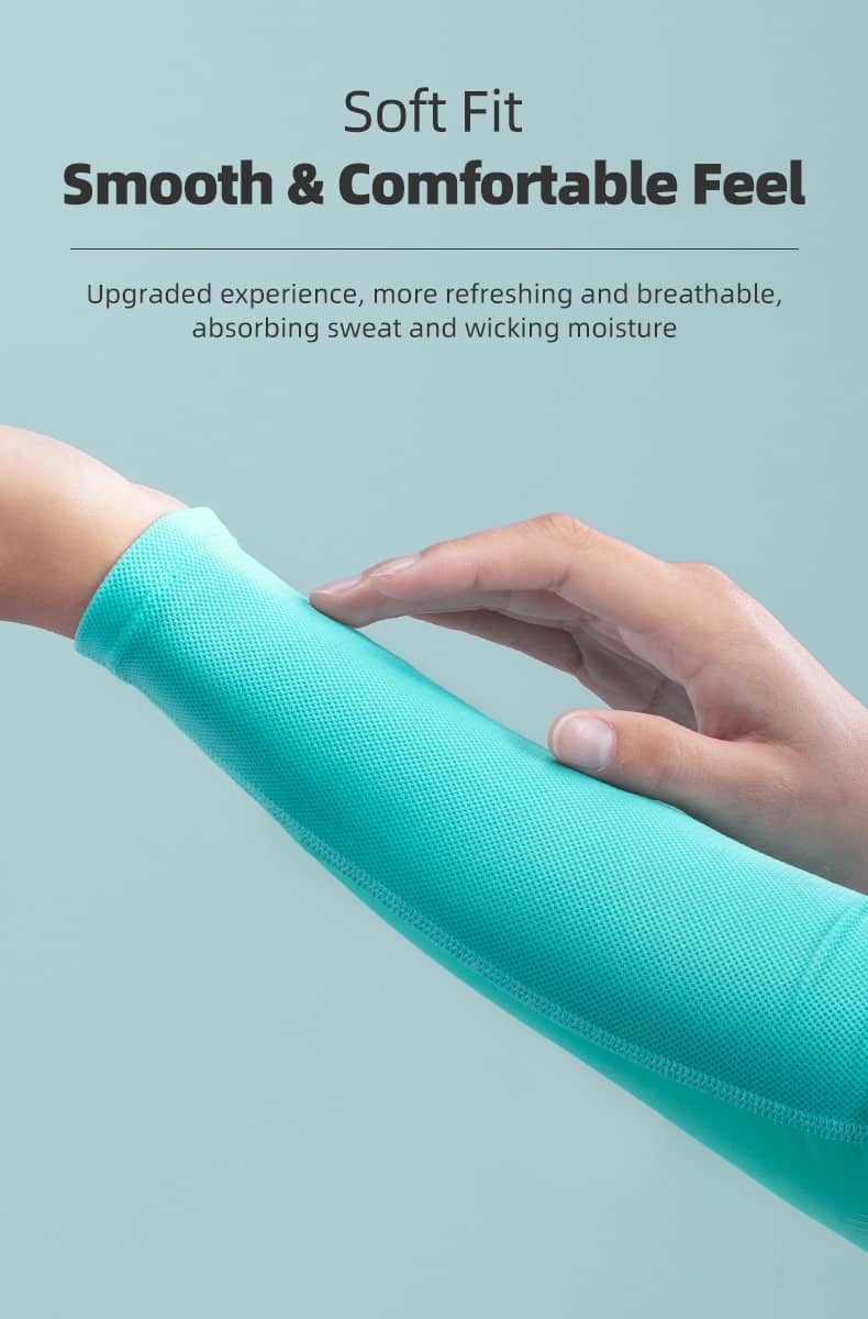 ROCKBROS Arm Sleeve Breathable Quick Dry UV Protection Cycling Sport Sleeve Ice Fabric Sunscreen Sports Wear Fitness Arm Sleeve