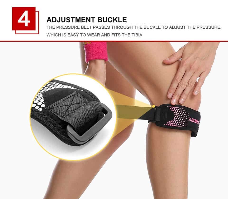 AOLIKES 1PCS Adjustable Knee Pad Knee Pain Relief Patella Stabilizer Brace Support for Hiking Soccer Basketball Running Sport