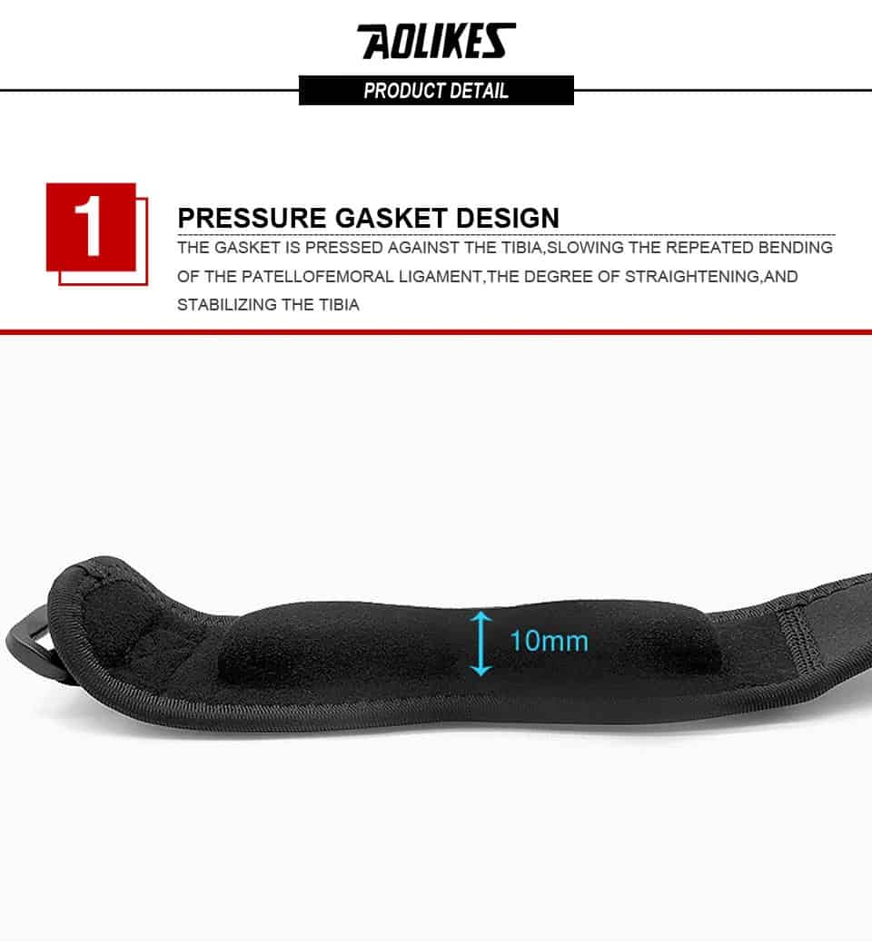 AOLIKES 1PCS Adjustable Knee Pad Knee Pain Relief Patella Stabilizer Brace Support for Hiking Soccer Basketball Running Sport