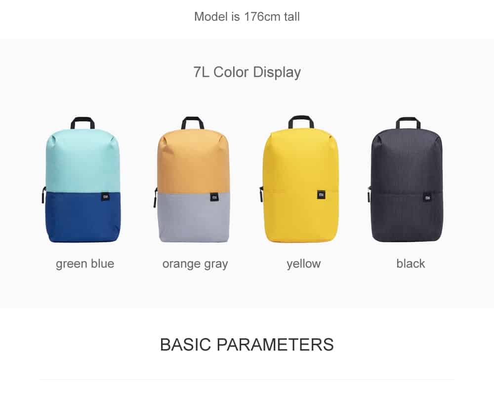 Original Xiaomi Mi Backpack 7L/10L/15L/20L Waterproof Colorful Daily Leisure Urban Unisex Sports Travel Backpack Dropshipping