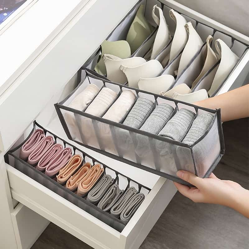 2/3PCs Underwear Drawer Organizer Storage Box Foldable Closet Organizers Drawer Divider Storage Boxes for Underpants Socks Bra