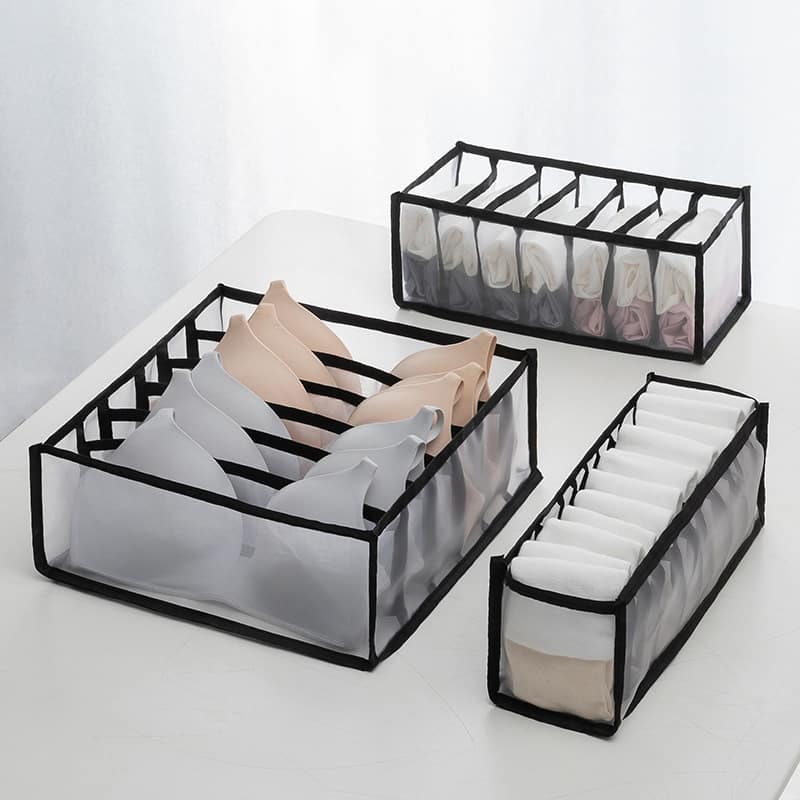 2/3PCs Underwear Drawer Organizer Storage Box Foldable Closet Organizers Drawer Divider Storage Boxes for Underpants Socks Bra