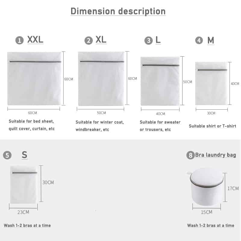 Mesh Laundry Bag Polyester Laundry Wash Bags Coarse Net Laundry Basket Laundry Bags for Washing Machines Mesh Bra Bag