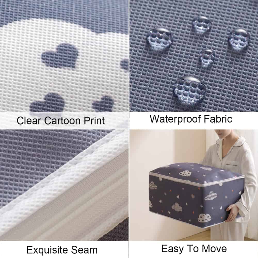 Quilt Clothes Storage Bag Big Capacity Duvet Blanket Sorting Bags Dustproof Closet Under-Bed Storage Moisture Proof Organizer