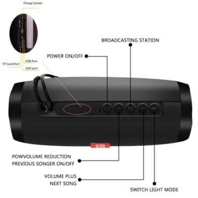 Alternative view of Wireless Speaker Bluetooth-compatible Speaker Micro lab Portable with LED Light