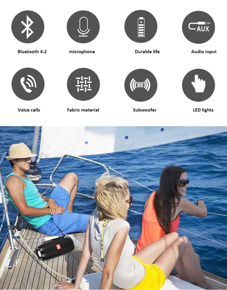 Wireless Speaker Bluetooth-compatible Speaker Microlab Portable Speaker Powerful High Outdoor Bass TF FM Radio with LED Light