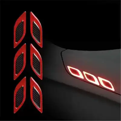 6pcs/Set Car Reflective Stickers Anti-Scratch Safety Warning Sticker