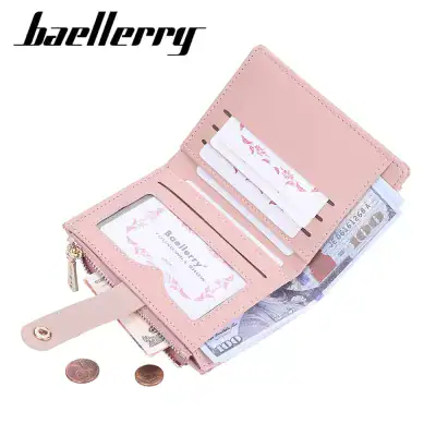 Elegant pink wallet featuring multiple card slots, cash compartment, and coin pocket, ideal for women and girls seeking stylish and functional accessories. Perfect for daily use and organization.