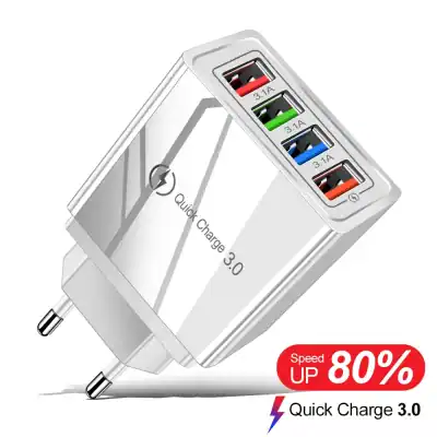 High-speed USB charger with multiple ports for fast device charging. Compatible with smartphones, tablets, and gadgets. Enhance your charging experience with Monalisa Store's reliable electronic accessories.