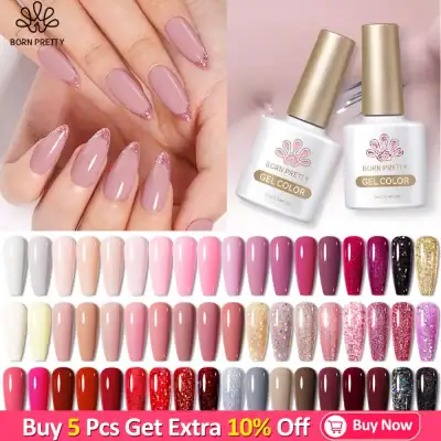 BORN PRETTY 10ml Gel Nail Polish - Semi-Permanent Red Nude Nail Gel