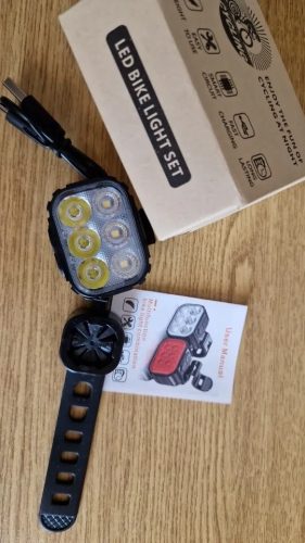 Bicycle Safety Warning Headlight & Taillight photo review