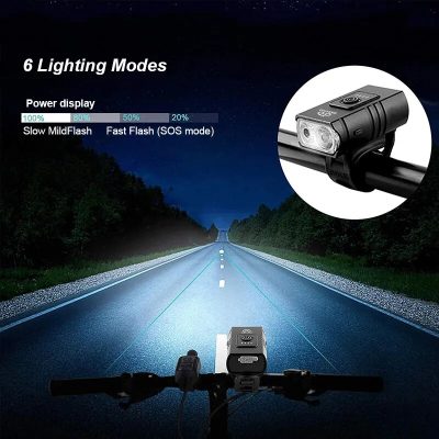 Alternative view of Bicycle Light Rechargeable T6 LED Bicycle Front Light