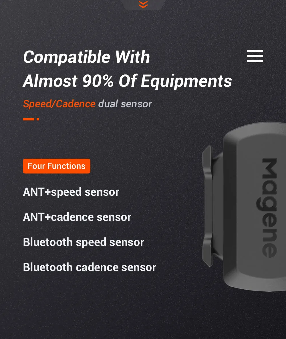 Magene S3+ Speed Cadence Sensor - Accurate Dual Sensor for Cycling Data