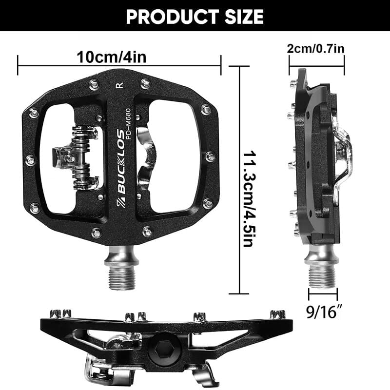 Versatile BUCKLOS Mountain Bike Pedals - Dual Functionality