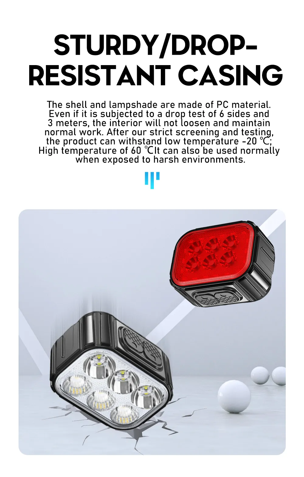 Bicycle Safety Warning Headlight & Taillight - See and Be Seen