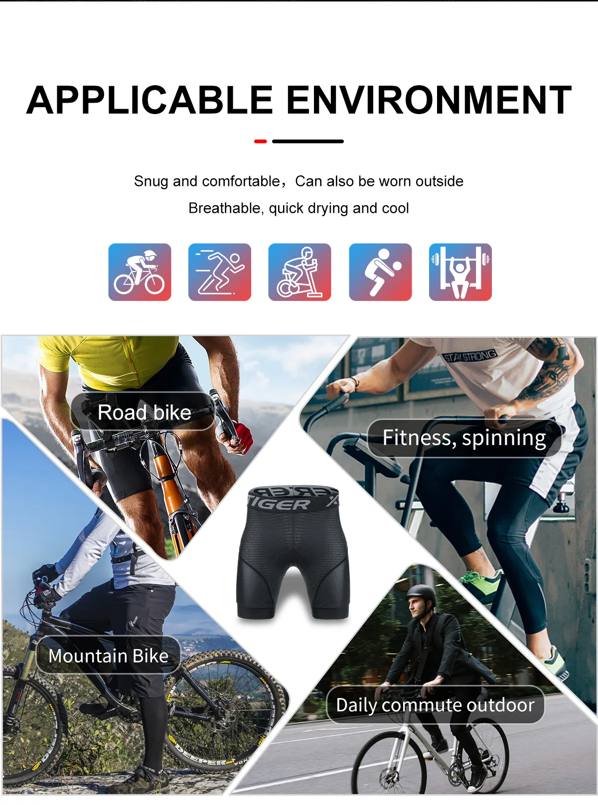 Men's Gel-Padded Cycling Shorts - Comfortable Riding