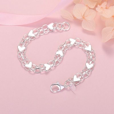 Alternative view of Luxury 925 Sterling Silver Heart Charm Bracelet for Women