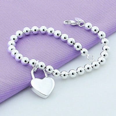 Alternative view of Elegant 925 Sterling Silver Heart Charm Bracelet for Women