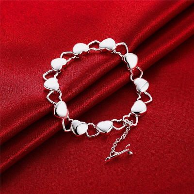 Alternative view of Sterling Silver Heart Charm Bracelet