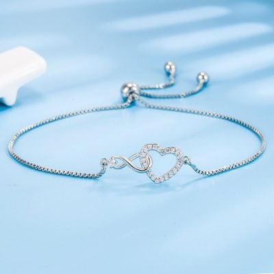 Alternative view of Luxury 925 Sterling Silver Heart Zircon Bracelet for Women