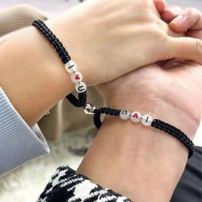 Alternative view of Luminous "I Love You" Adjustable Rope Bracelets for Couples and Friends