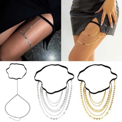 Alternative view of Elegant Rhinestone Leg Chain