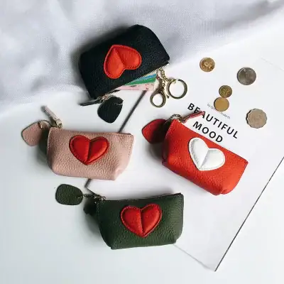 Alternative view of Genuine Leather Heart-Shaped Coin Purse & Key Holder