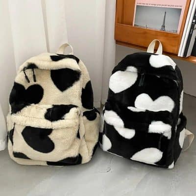 Alternative view of Chic Heart Plush Backpack