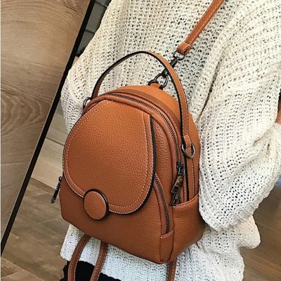 Alternative view of Chic Mini Leather Backpack for Women