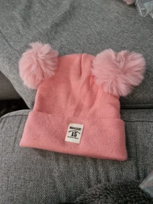 Kids Pom Pom Knit Beanie - Solid Color Winter Hat photo review