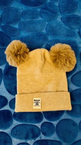 Kids Pom Pom Knit Beanie - Solid Color Winter Hat photo review