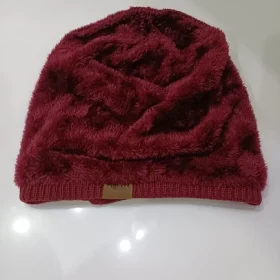 Unisex Slouchy Beanie with Fur Lining - Warm Winter Knit Cap photo review