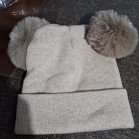 Kids Pom Pom Knit Beanie - Solid Color Winter Hat photo review