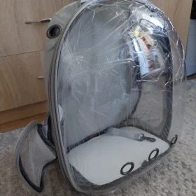 Luxury Cat Space Capsule Transparent Backpack photo review