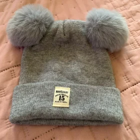 Kids Pom Pom Knit Beanie - Solid Color Winter Hat photo review